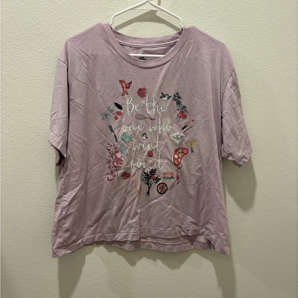 Disney Parks princesses lavender color tee "be the one who went for it"
XL
